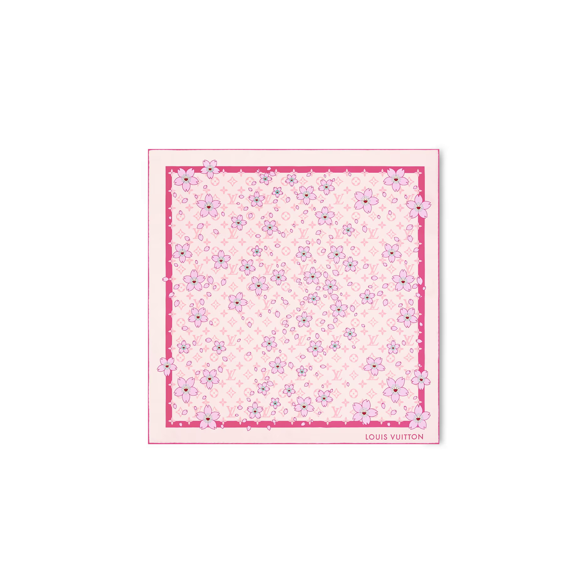 LOUIS VUITTON SCARF MURAKAMI LV X TM MONOGRAM CHERRY BLOSSOM SQUARE 70 M94964 (67*67cm)